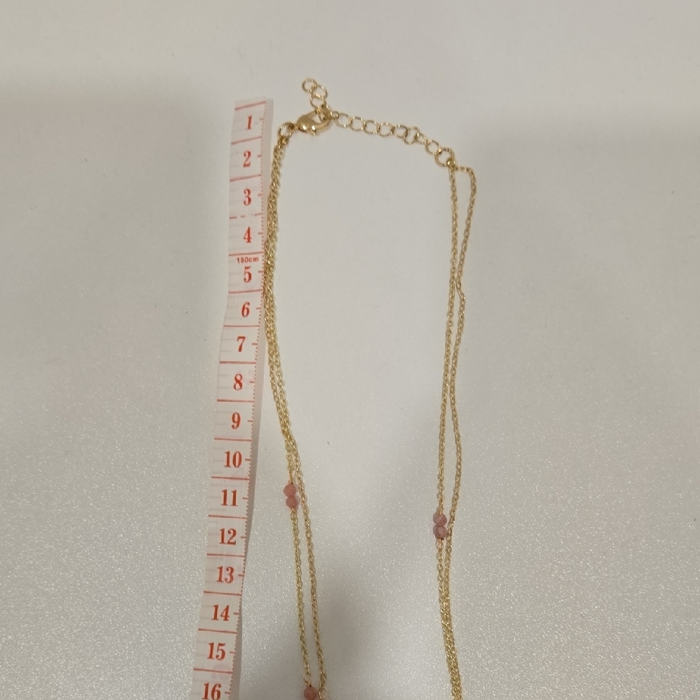 Stitch Fix Gold and Pink Layered Necklace - Picture 8 of 16